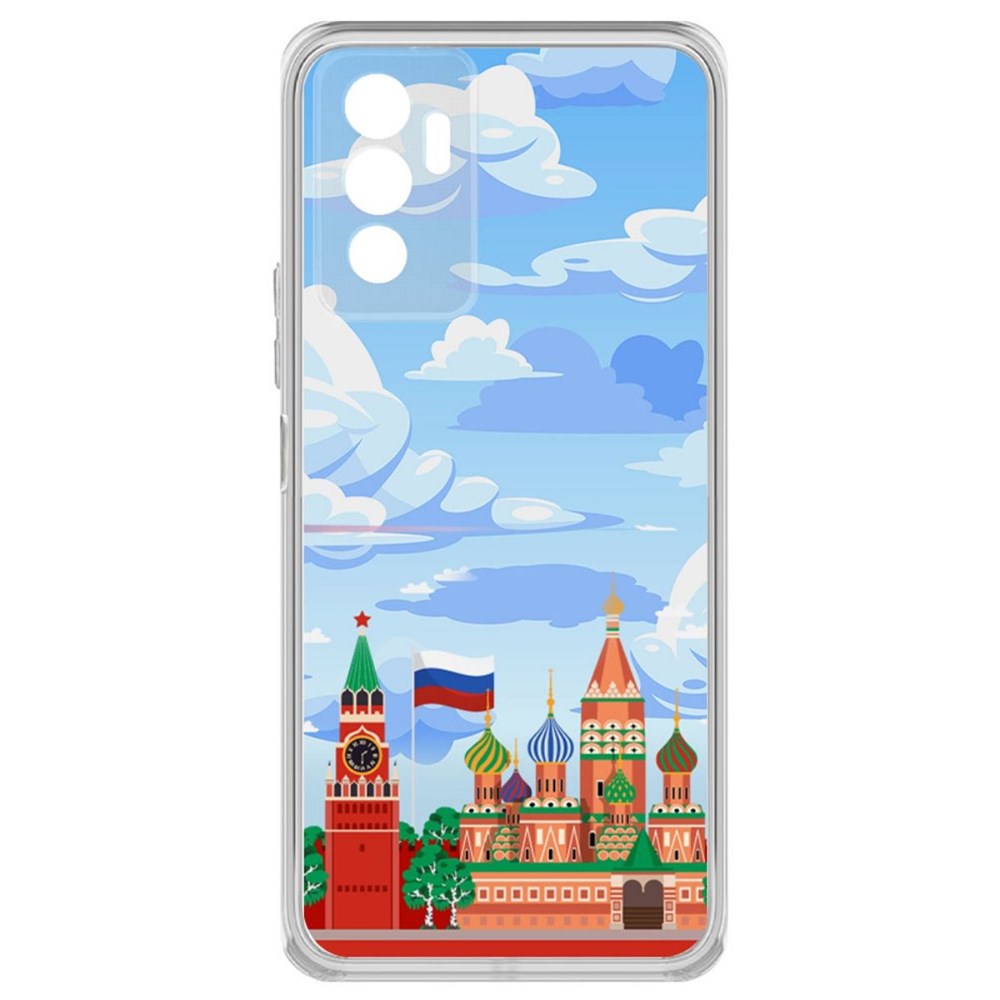 фото Чехол-накладка krutoff clear case красная площадь для vivo v23e