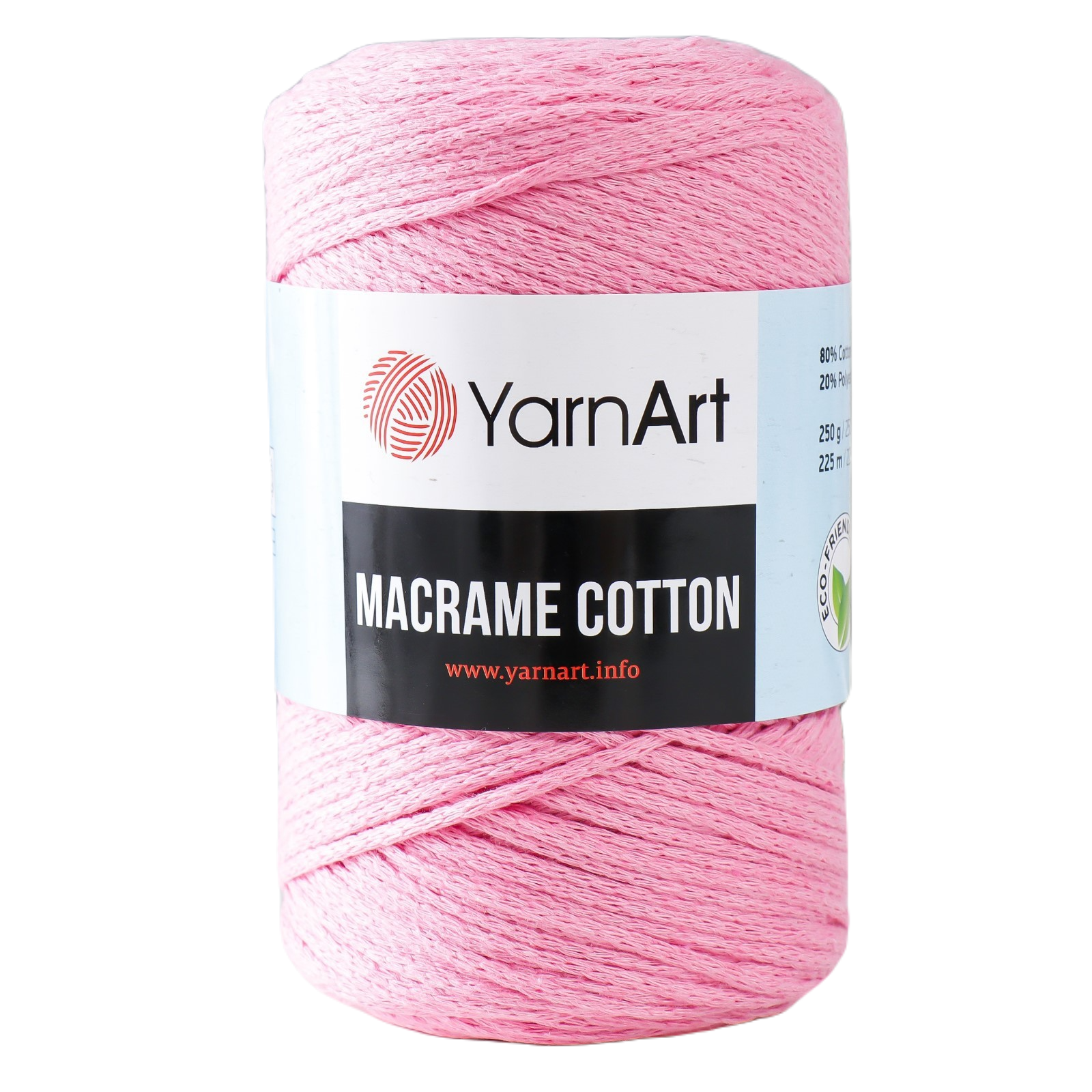 

Пряжа "Macrame Cotton" 20% полиэстер, 80% хлопок 225м/250гр (779 ярк.розовый), Пряжа "Macrame Cotton"