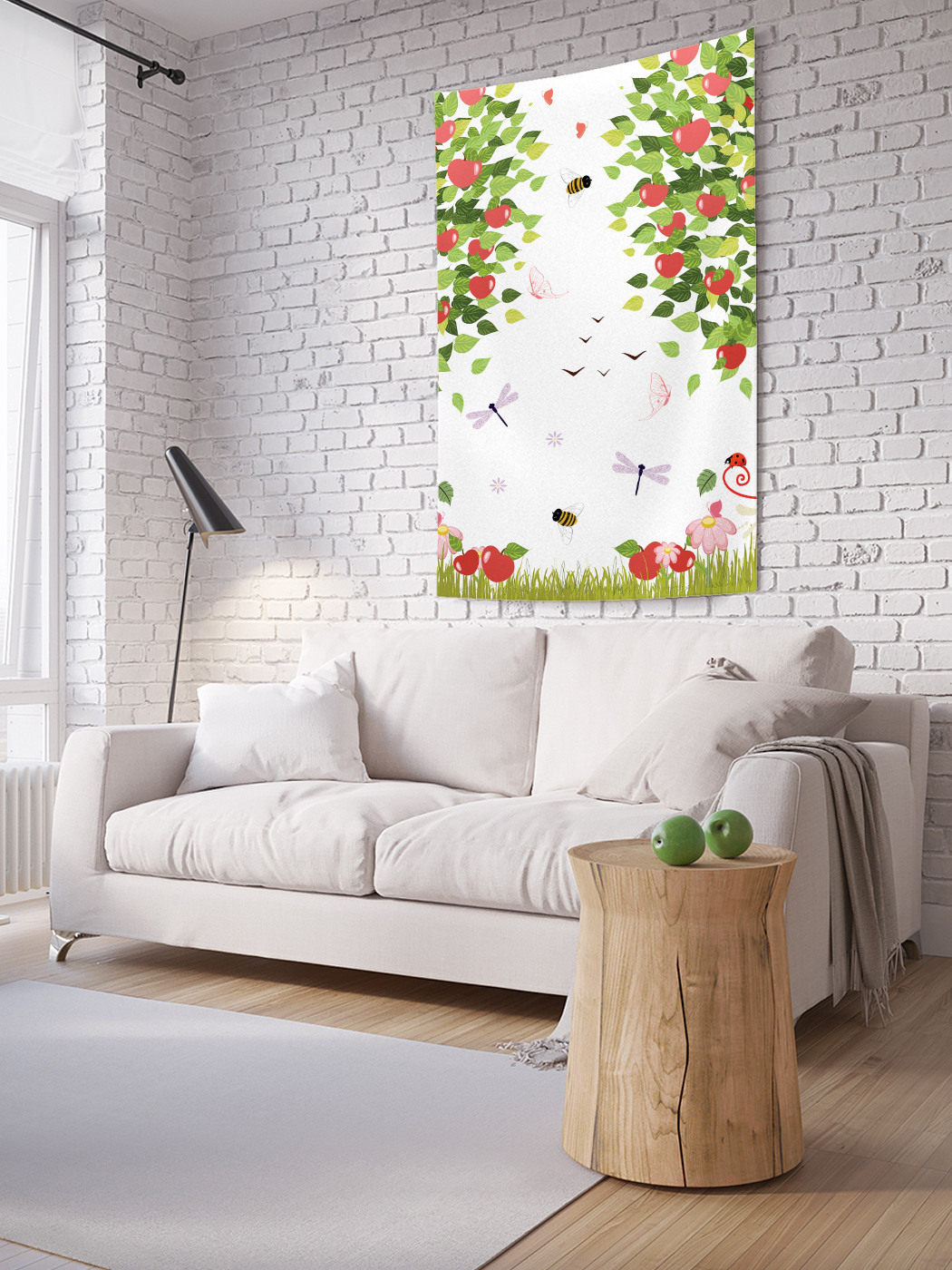 

Вертикальное фотопанно на стену JoyArty Яблочный сад 150x200 см, Яблочный сад