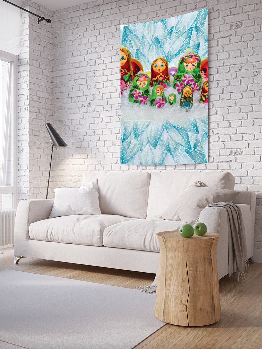 

Вертикальное фотопанно на стену JoyArty Снежные матрешки 150x200 см, Снежные матрешки
