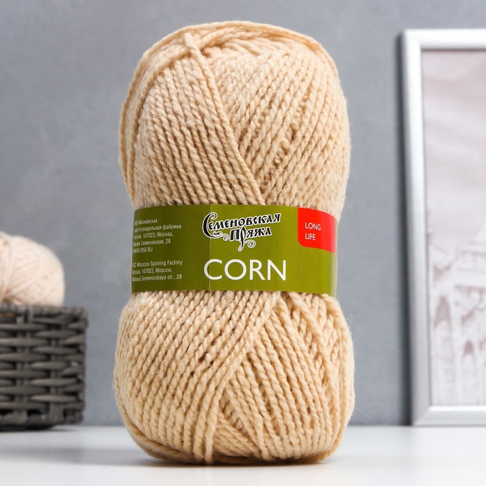 

Пряжа Корн (Corn) 50% акрил,30% шерсть,20% полиэстер 150м/100гр (св.пес. 386), Бежевый, Пряжа для вязания Корн (Corn)