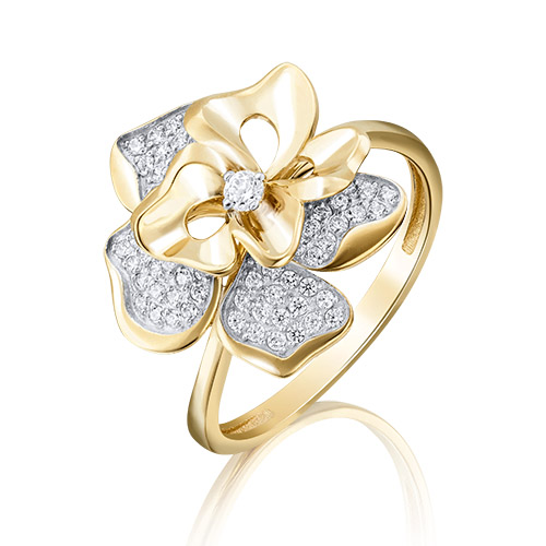 

Кольцо из желтого золота р. , PLATINA jewelry 01-4762-00-401-1130-33, фианит, 01-4762-00-401-1130-33