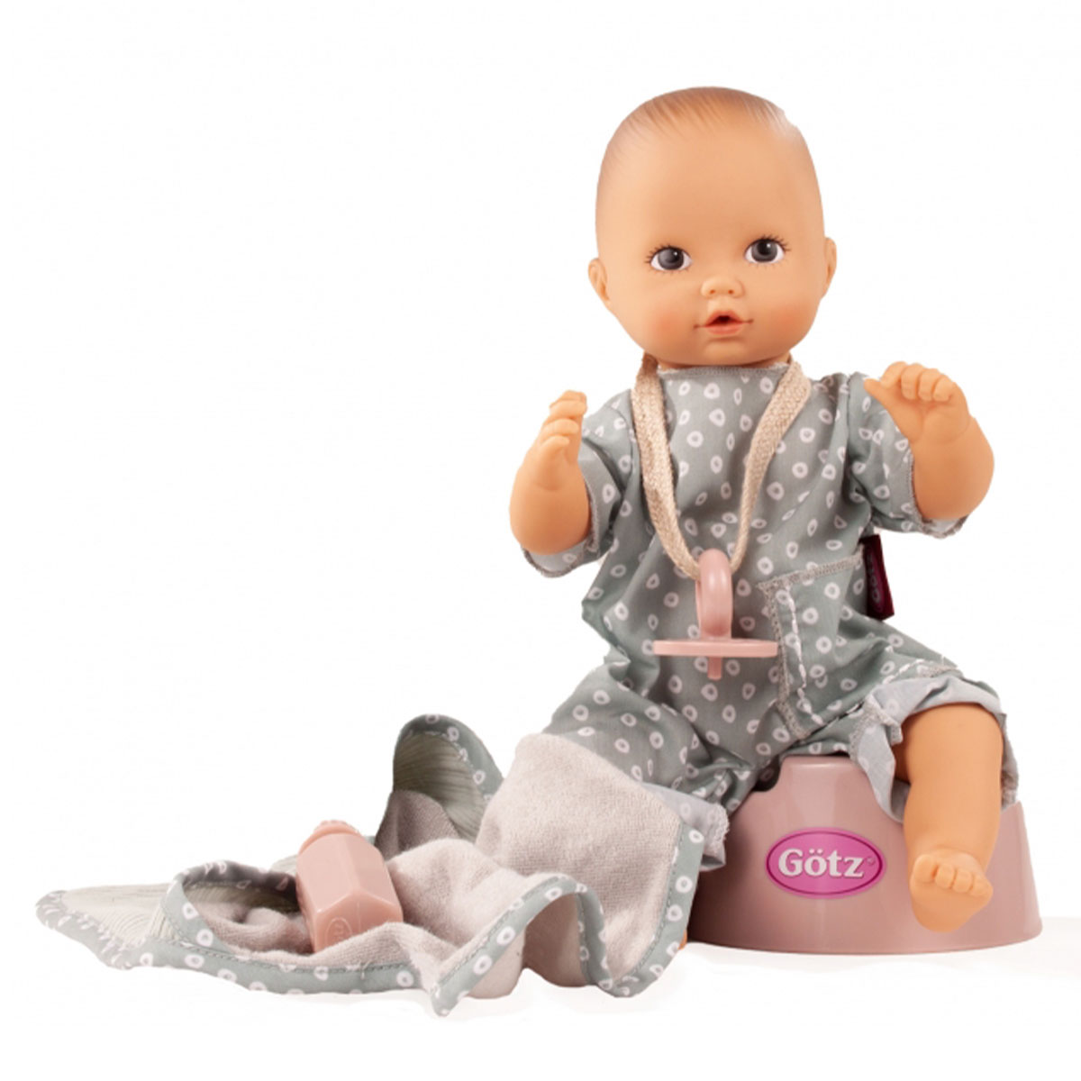 Пупс Gotz Аквини с пледом и горшочком, 33 см gotz кукла аквини новорожденный мальчик