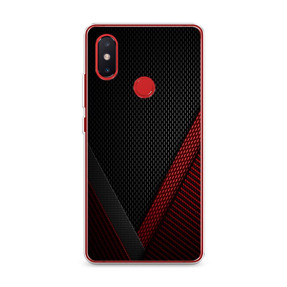 фото Силиконовый чехол "красный карбон" на xiaomi mi 8 se awog