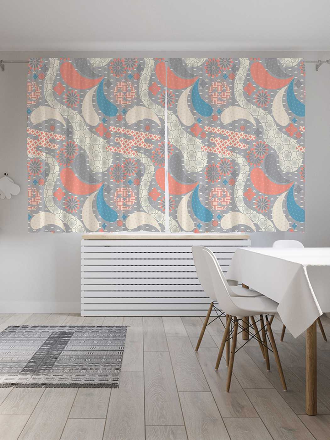 

Классические шторы JoyArty "Волны фантазий", серия Oxford DeLux, 2 полотна 145x180 см, Волны фантазий