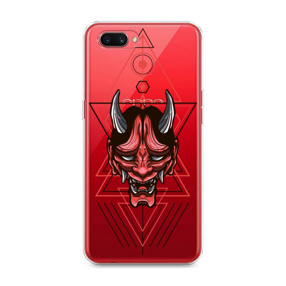 

Чехол на Oppo A3s "Hanya Oni mask", Серый;красный;черный, 250650-4