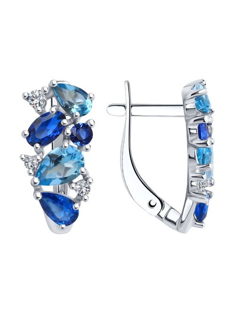 

Серьги из серебра TEO MAORI 892022720, топаз/фианит, 892022720