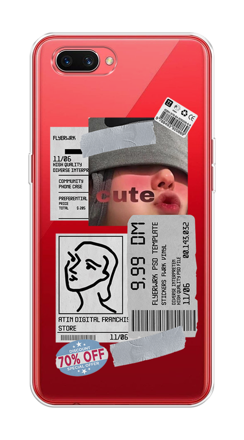 

Чехол на Oppo A3s "Cute girl collage", Розовый;серый;голубой, 250650-6