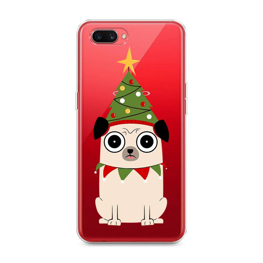 

Чехол для Oppo A3s "Собачка с ёлочкой", Бежевый;красный;зеленый, 250650-1