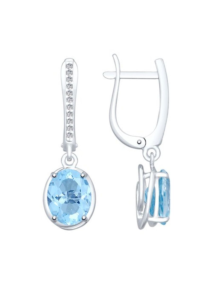 

Серьги из серебра TEO MAORI 892022053, топаз/фианит, 892022053