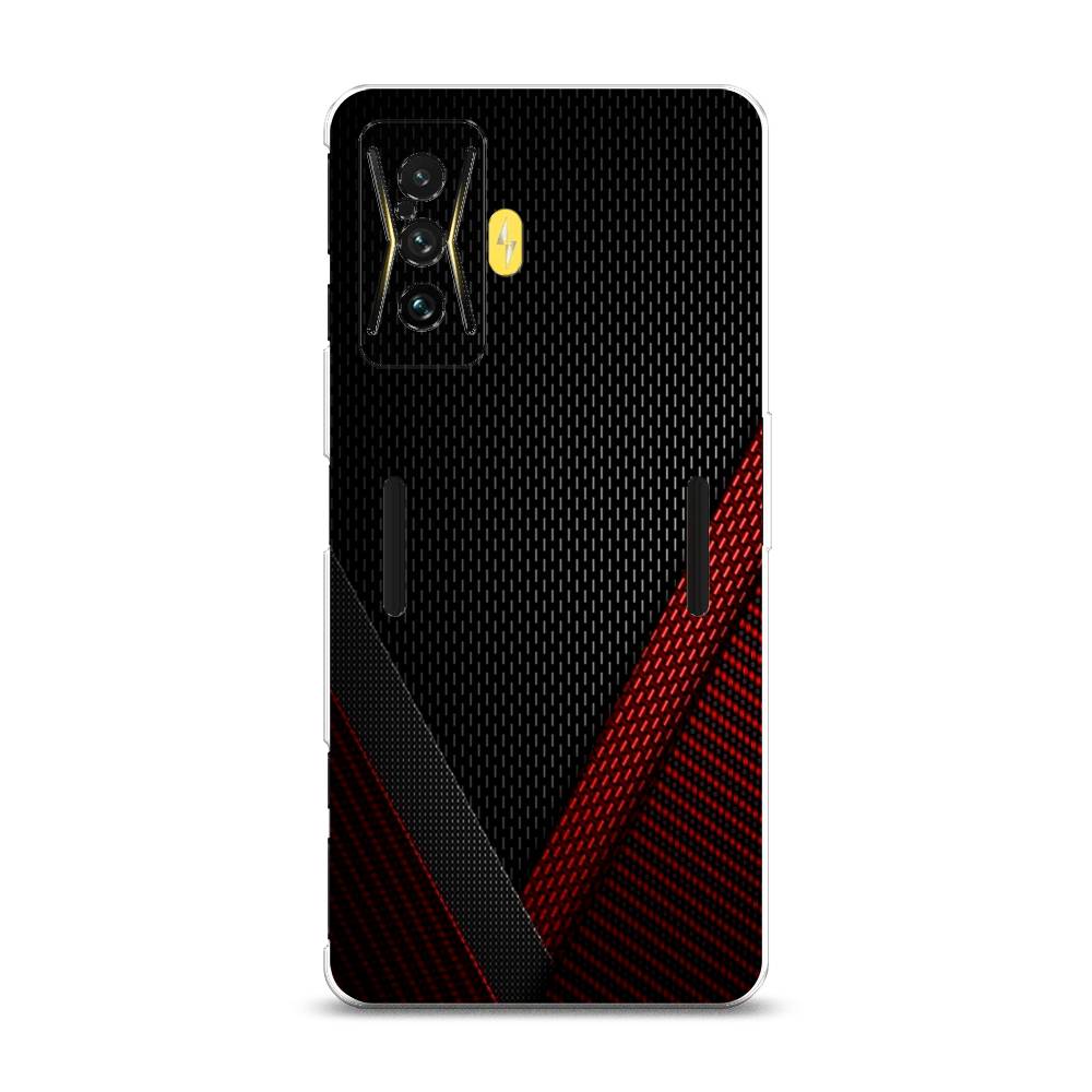 фото Силиконовый чехол "красный карбон" на xiaomi poco f4 gt awog