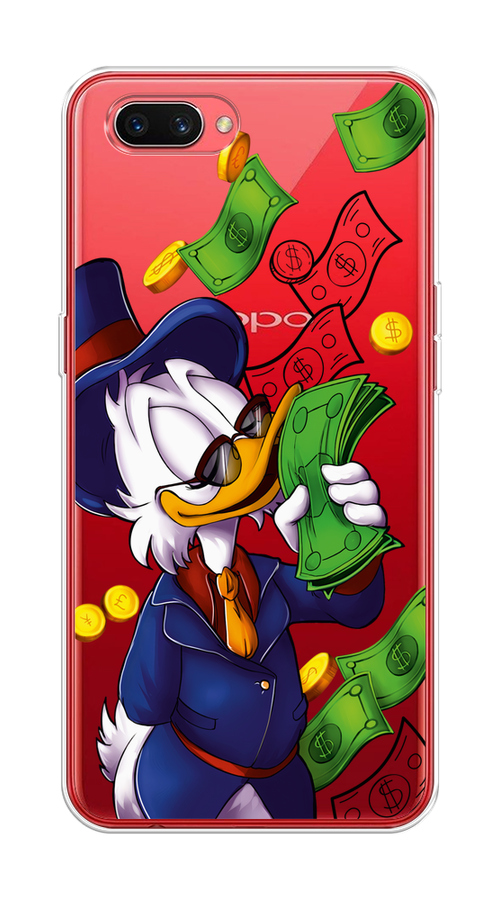 

Чехол на Oppo A3s "Scrooge McDuck with Money", Синий;зеленый;белый, 250650-6