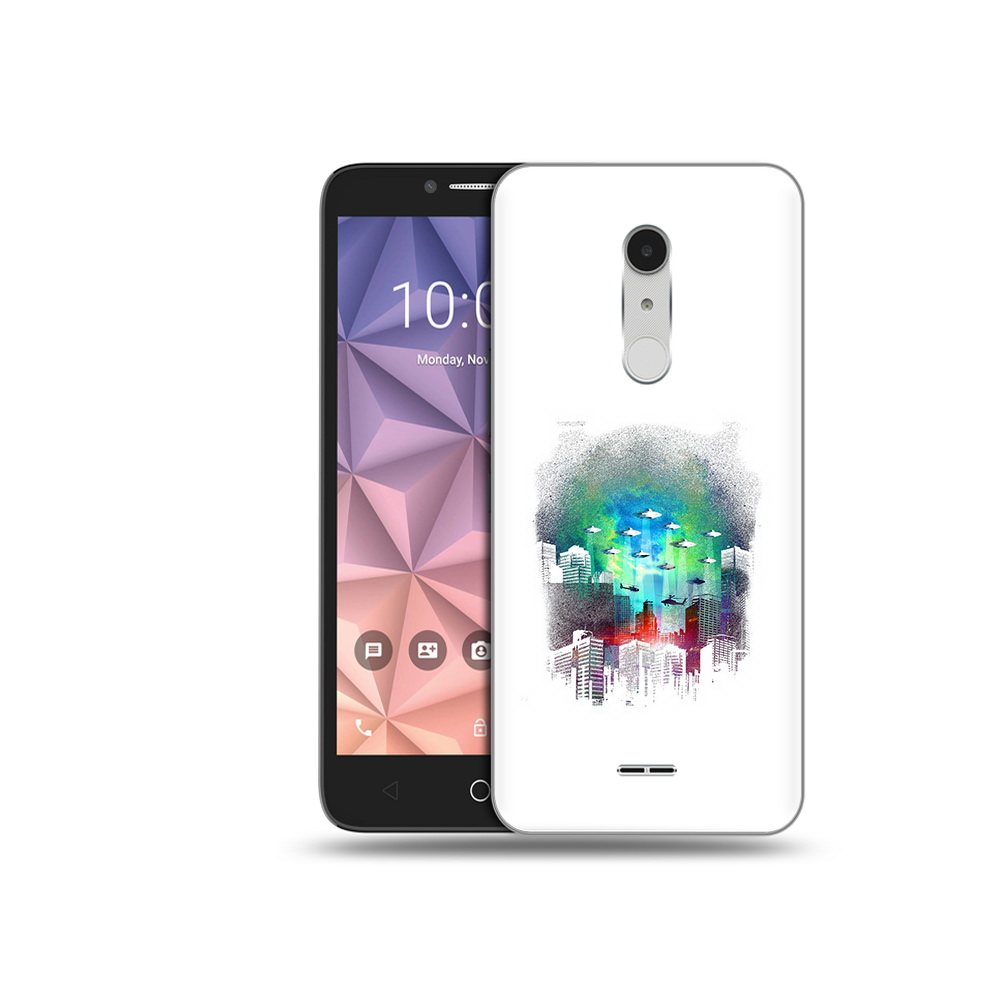 

Чехол MyPads Tocco для Alcatel A3 XL город в свечении, Прозрачный, Tocco