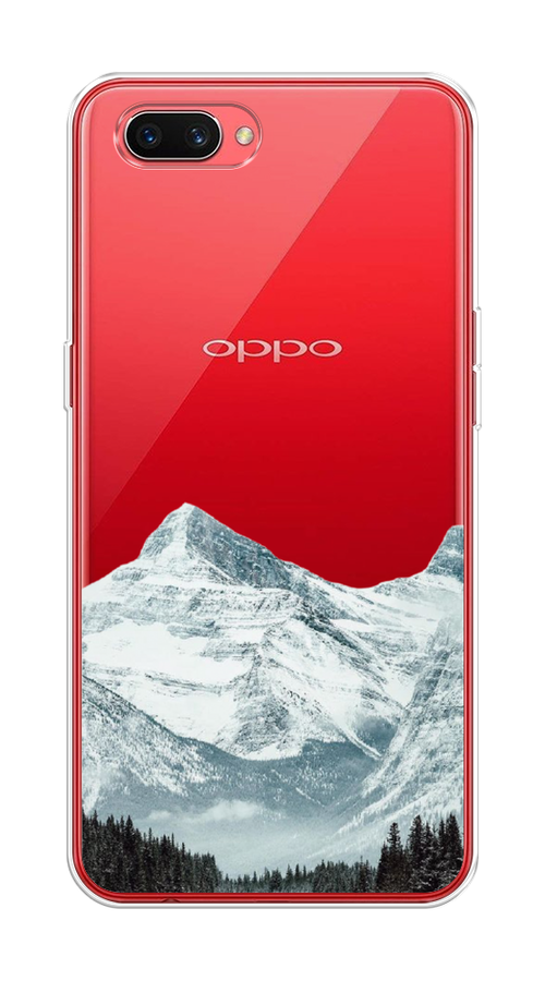 

Чехол на Oppo A3s "Горы арт 1", Белый;зеленый, 250650-2