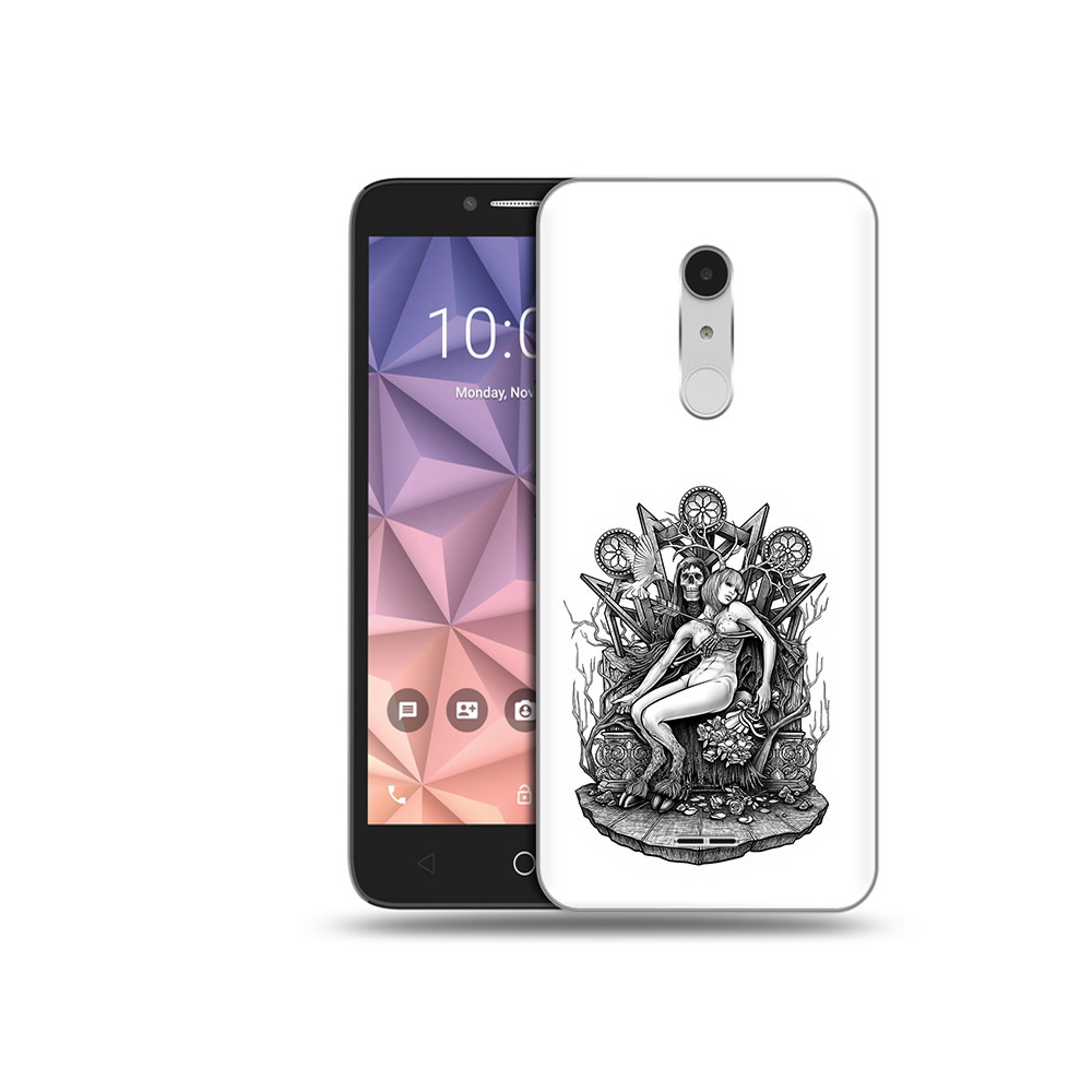 

Чехол MyPads Tocco для Alcatel A3 XL девушка на троне, Прозрачный, Tocco