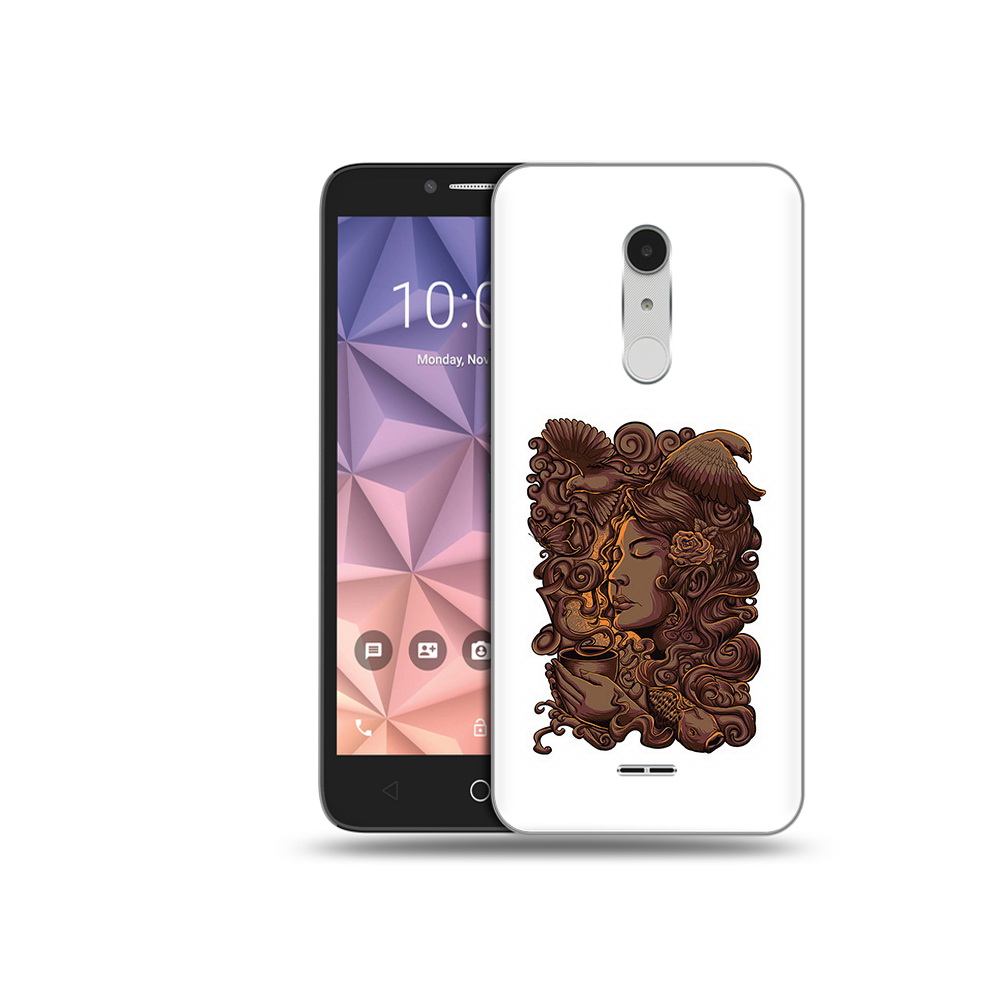 

Чехол MyPads Tocco для Alcatel A3 XL девушка с длинными волосами абстракция, Прозрачный, Tocco