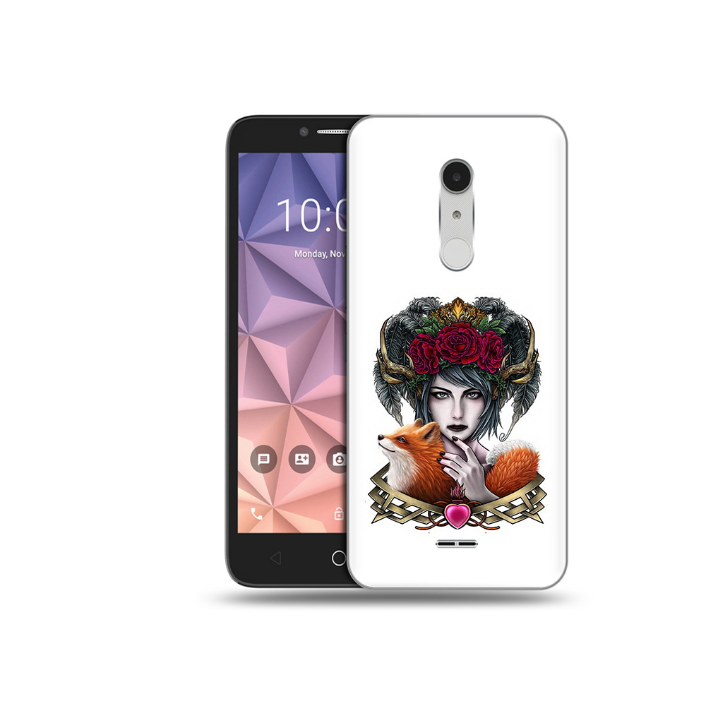 

Чехол MyPads Tocco для Alcatel A3 XL девушка с лисой, Прозрачный, Tocco
