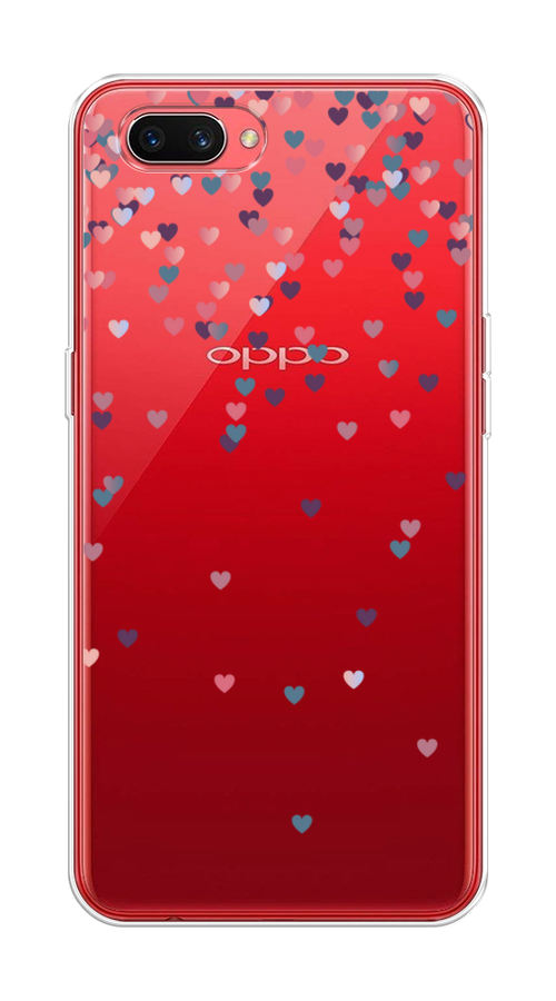 

Чехол на Oppo A3s "Посыпка сердечки", Розовый;фиолетовый, 250650-3