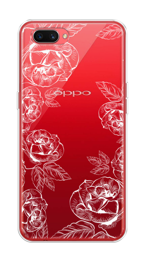 

Чехол на Oppo A3s "Розы графика", Черный;серый, 250650-2