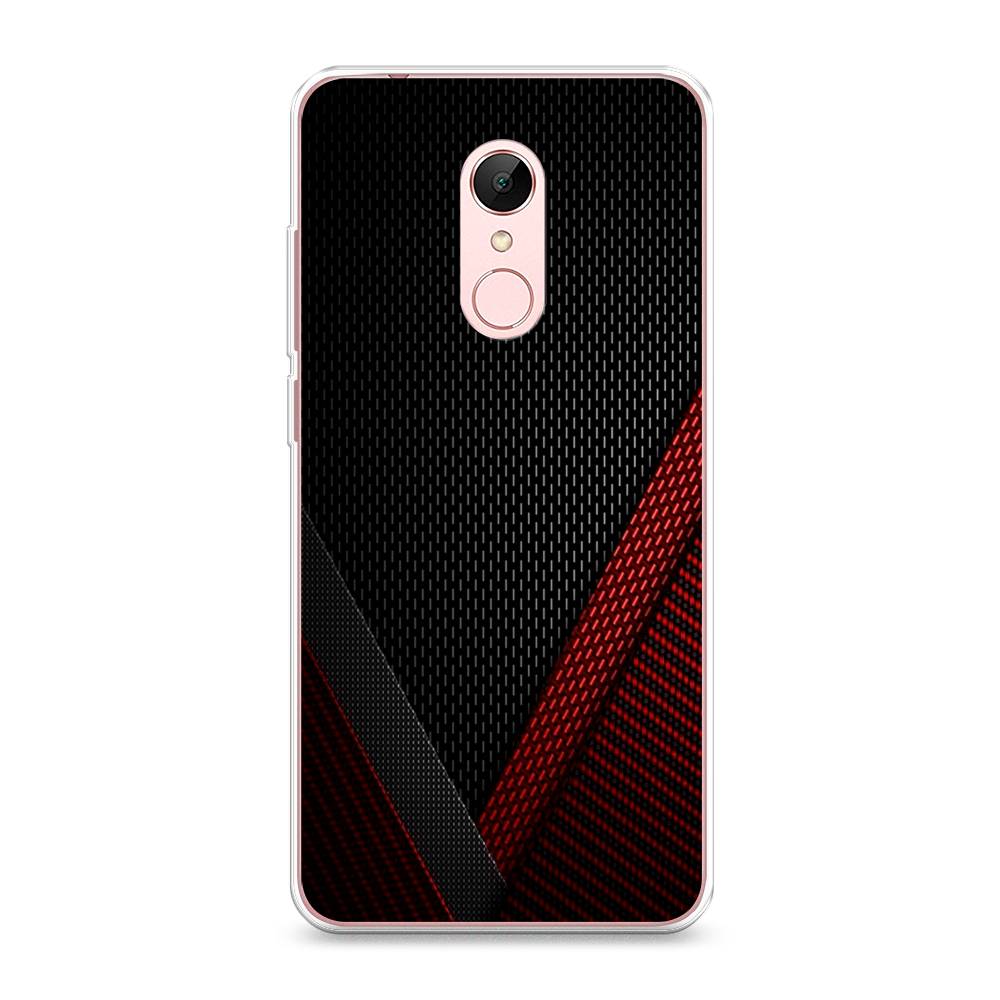 фото Силиконовый чехол "красный карбон" на xiaomi redmi 5 awog