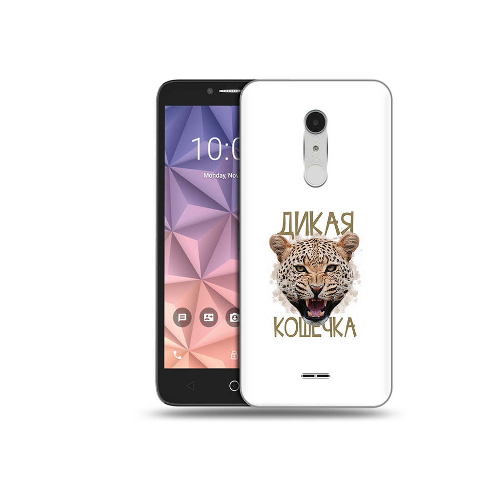 

Чехол MyPads Tocco для Alcatel A3 XL дикая кошечка, Прозрачный, Tocco