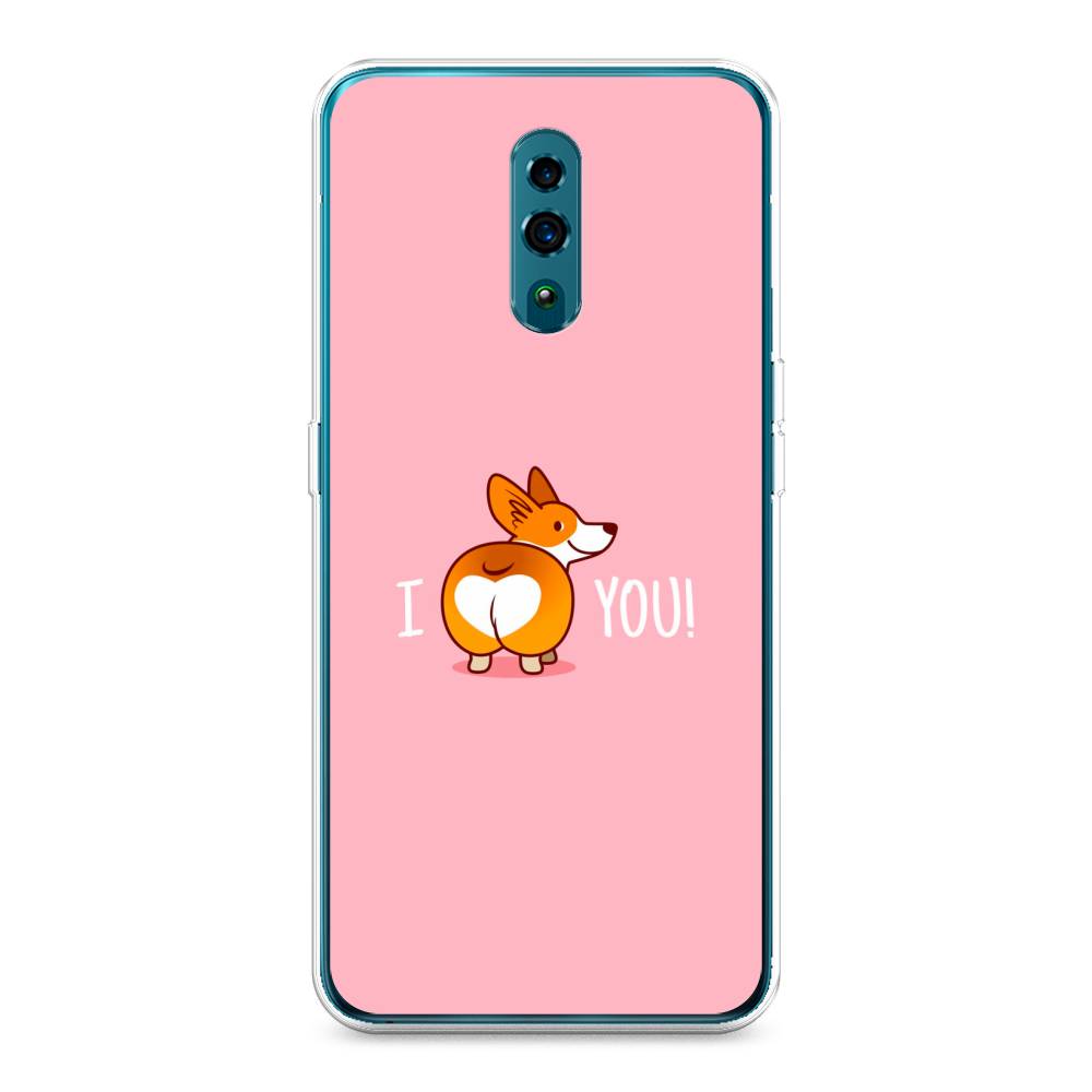 

Чехол для Oppo Reno "Корги I love you", Розовый;коричневый;белый, 250750-1