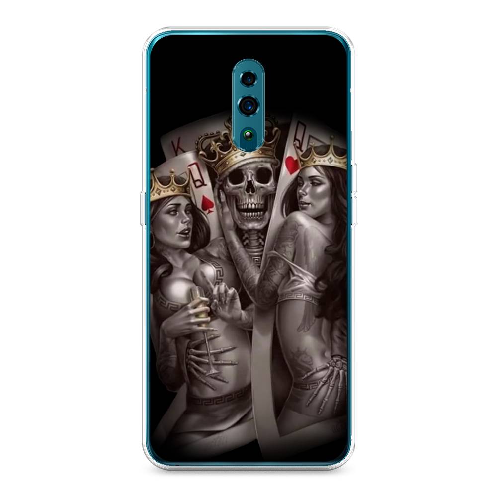 

Чехол для Oppo Reno "Карты король и королевы", Серый;желтый, 250750-6