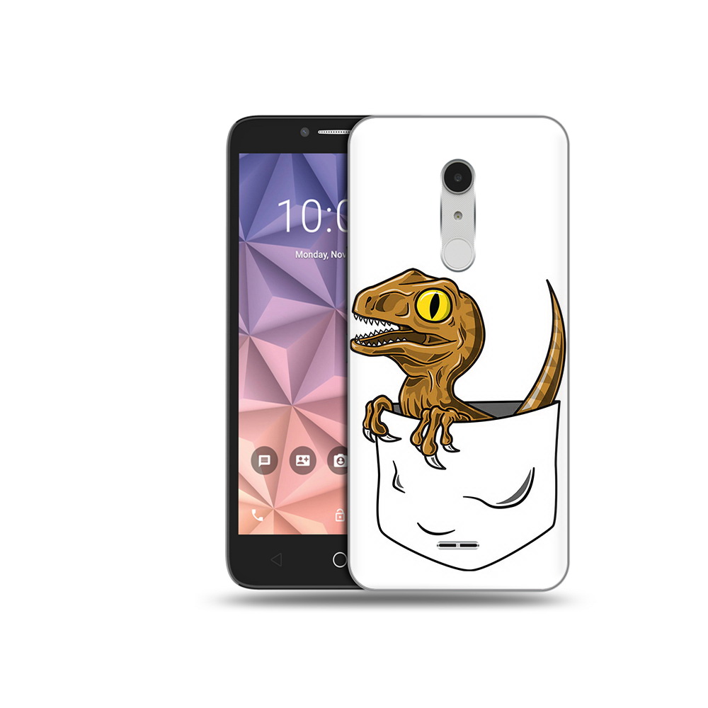 

Чехол MyPads Tocco для Alcatel A3 XL динозавр в кармане, Прозрачный, Tocco