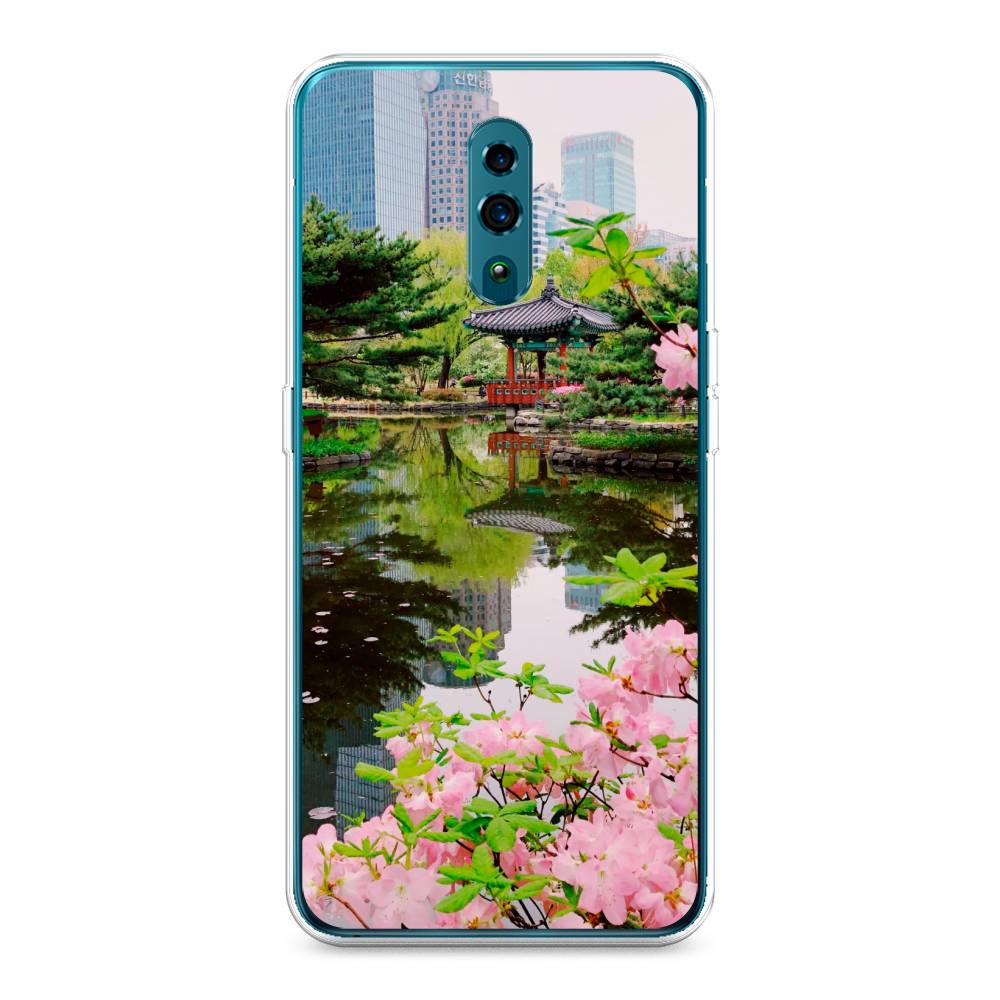 

Чехол для Oppo Reno "Сакура возле озера", Зеленый;розовый;голубой, 250750-2