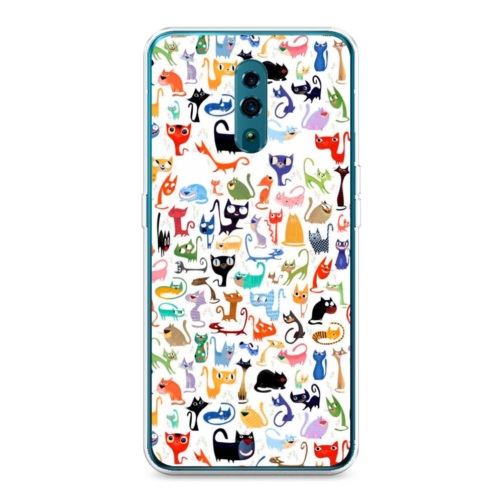

Чехол для Oppo Reno "Цветные коты", Разноцветный, 250750-1