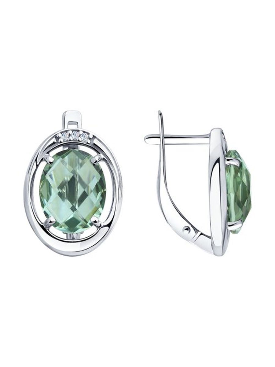 

Серьги из серебра TEO MAORI 892022007, кварц/фианит, 892022007