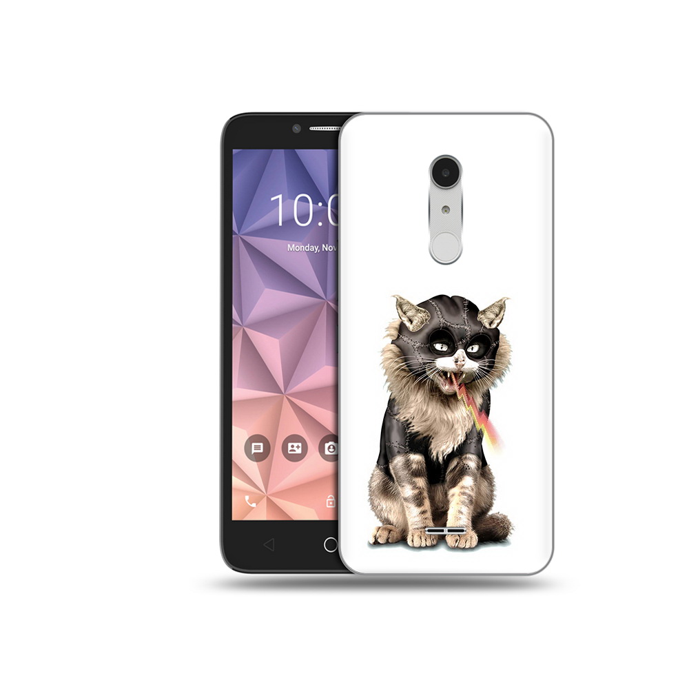 

Чехол MyPads Tocco для Alcatel A3 XL дьяволский кот, Прозрачный, Tocco