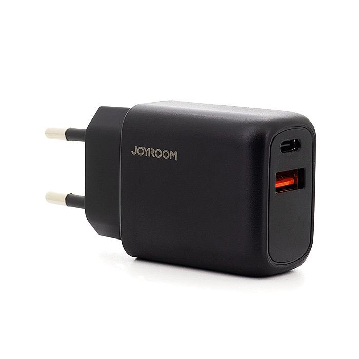 фото Сетевое зарядное устройство joyroom pd+qc3.0 20w type c usb c+usb black