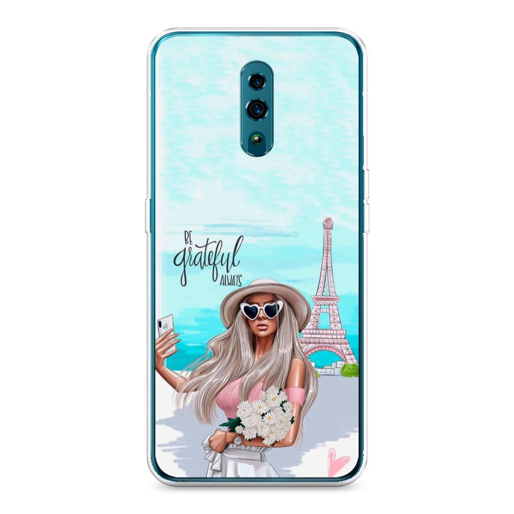 

Чехол для Oppo Reno "Селфи Париж", Голубой;бежевый, 250750-6