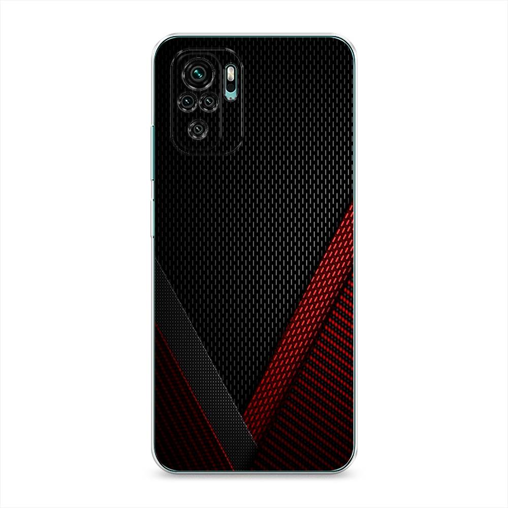 фото Силиконовый чехол "красный карбон" на xiaomi redmi note 10s awog