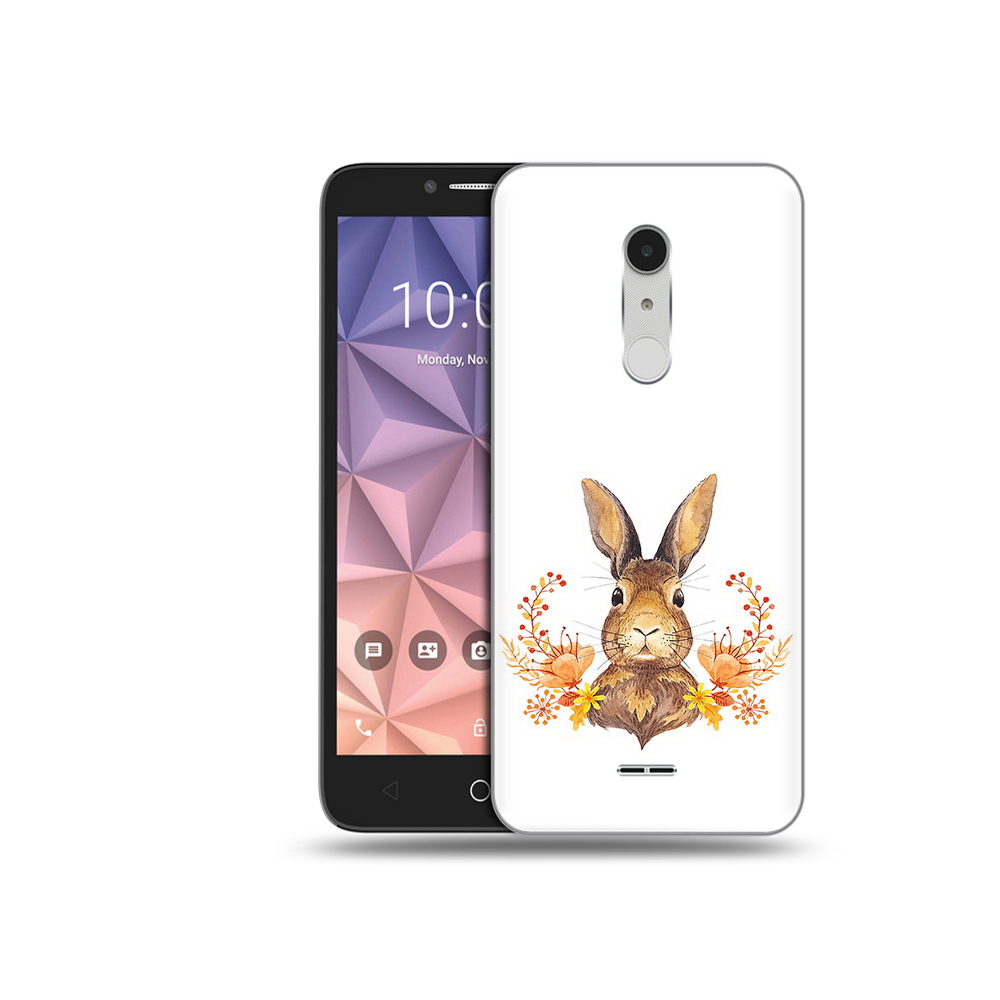 

Чехол MyPads Tocco для Alcatel A3 XL зайка в цветах, Прозрачный, Tocco
