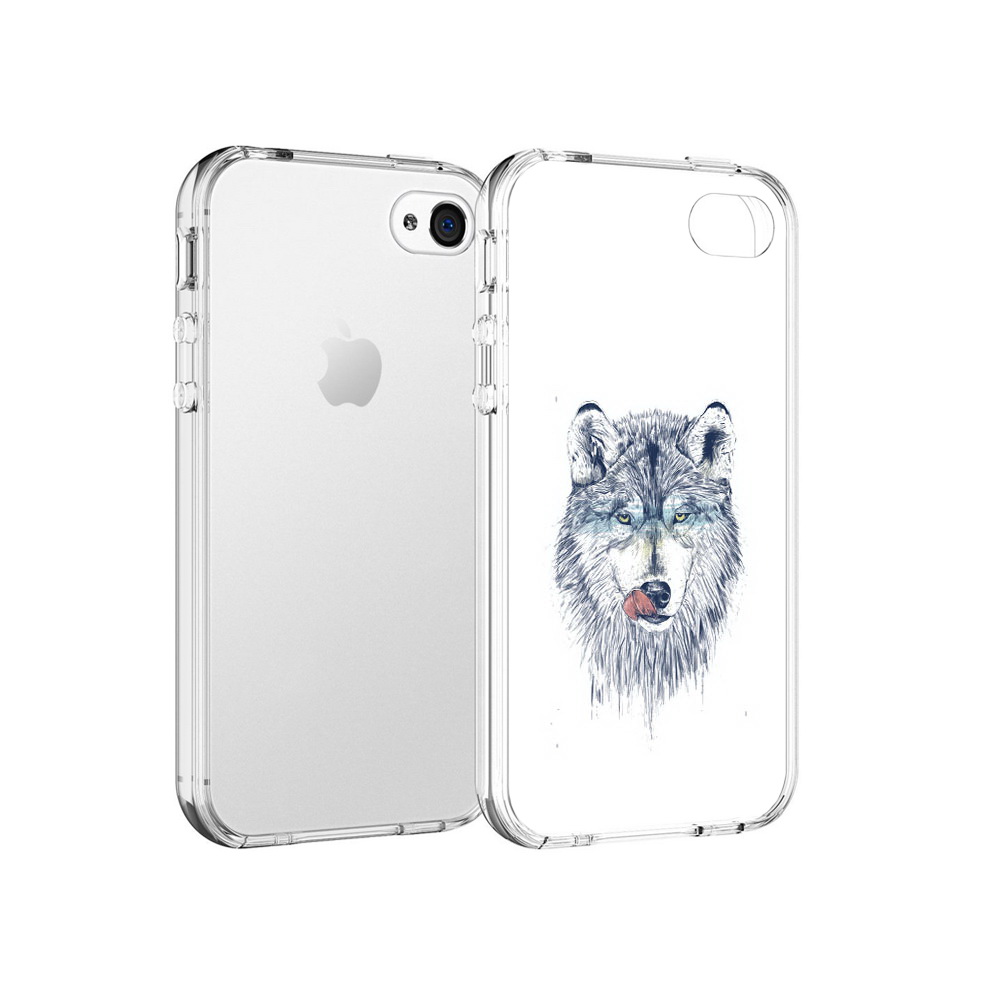 

Чехол MyPads Tocco для Apple iPhone 4 голодгый волк, Прозрачный, Tocco