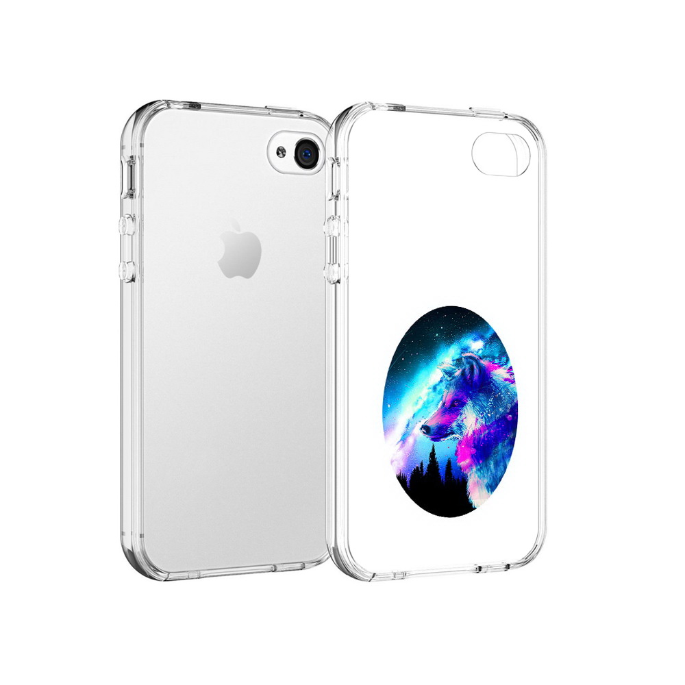 

Чехол MyPads Tocco для Apple iPhone 4 голубой волк, Прозрачный, Tocco