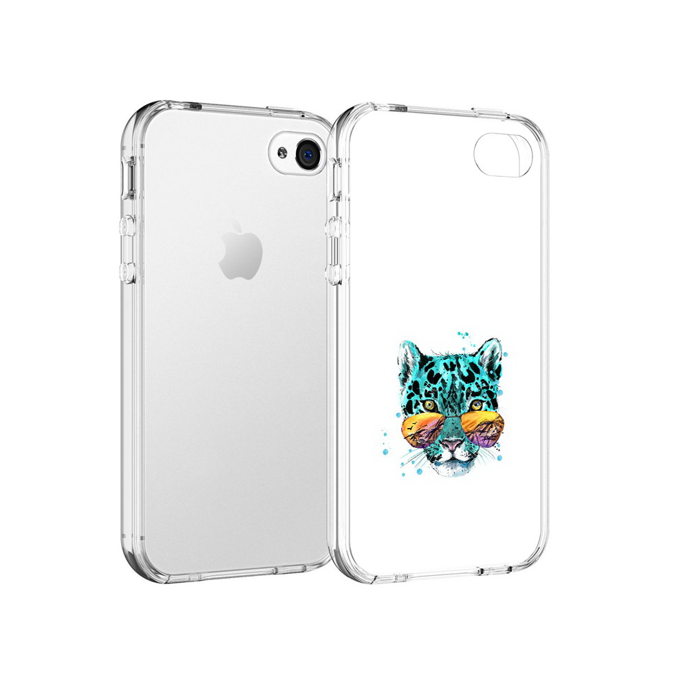 

Чехол MyPads Tocco для Apple iPhone 4 голубой лео, Прозрачный, Tocco