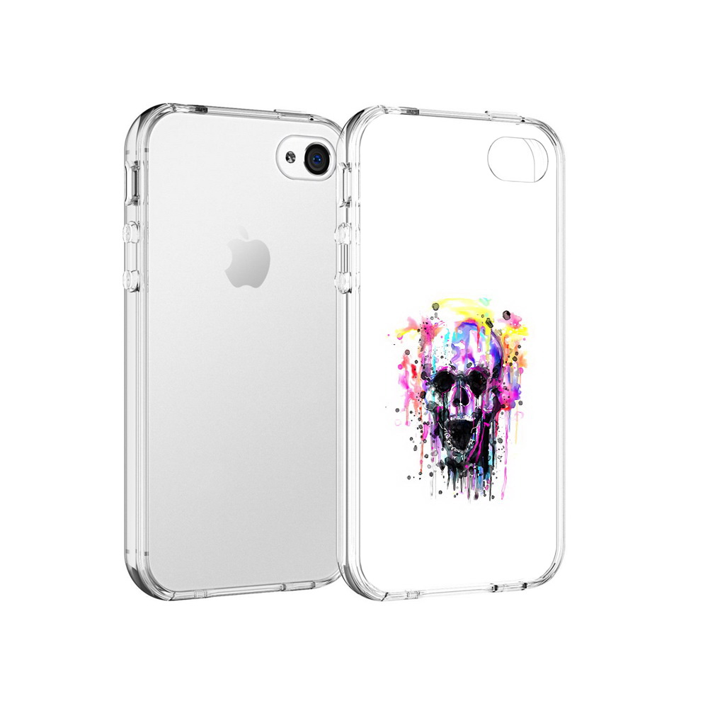 

Чехол MyPads Tocco для Apple iPhone 4 граффити череп, Прозрачный, Tocco