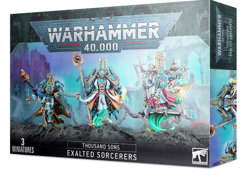 Миниатюра Corvus Belli для игры WH40K: Thousand Sons Exalted Sorcerers 2021