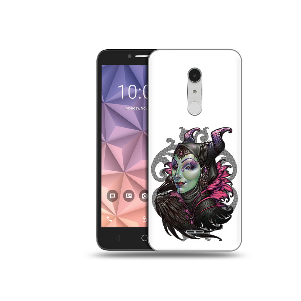 

Чехол MyPads Tocco для Alcatel A3 XL зеленая девушка с вороном, Прозрачный, Tocco