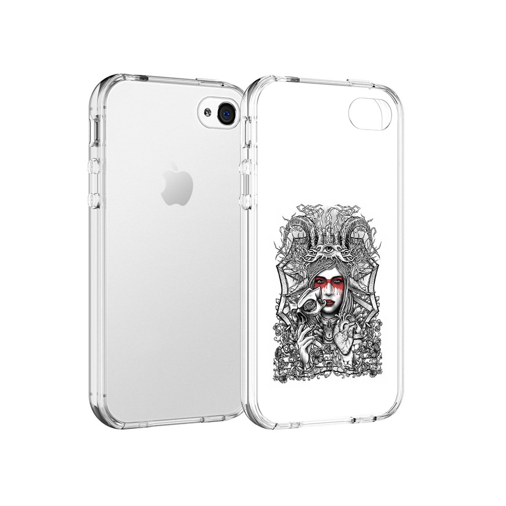 

Чехол MyPads Tocco для Apple iPhone 4 грусная девушка, Прозрачный, Tocco