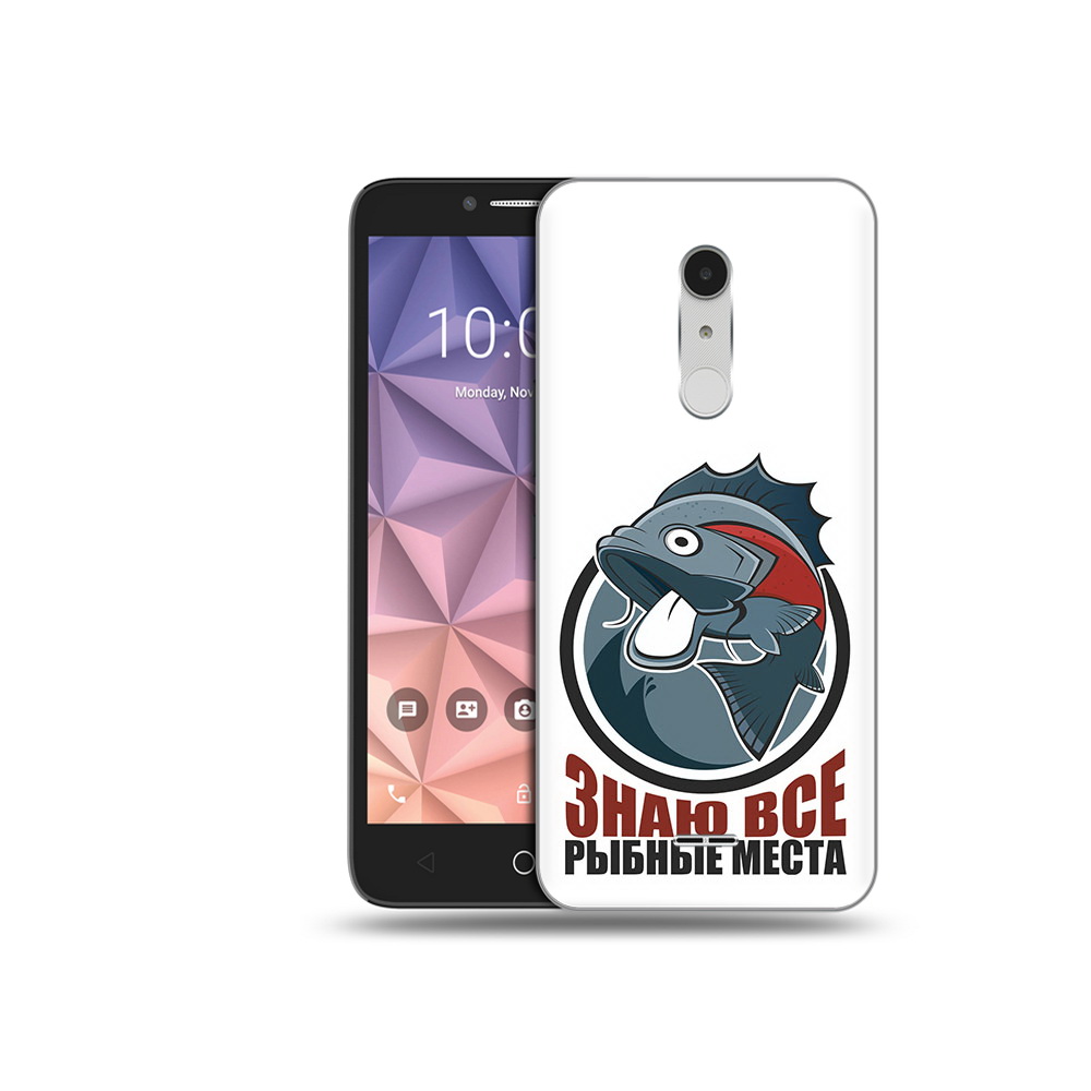 

Чехол MyPads Tocco для Alcatel A3 XL знаю все рыбные места, Прозрачный, Tocco