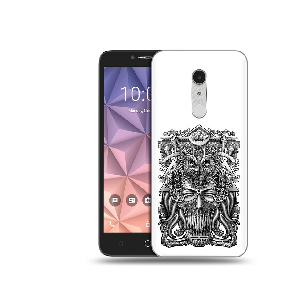 

Чехол MyPads Tocco для Alcatel A3 XL зубастая сова, Прозрачный, Tocco