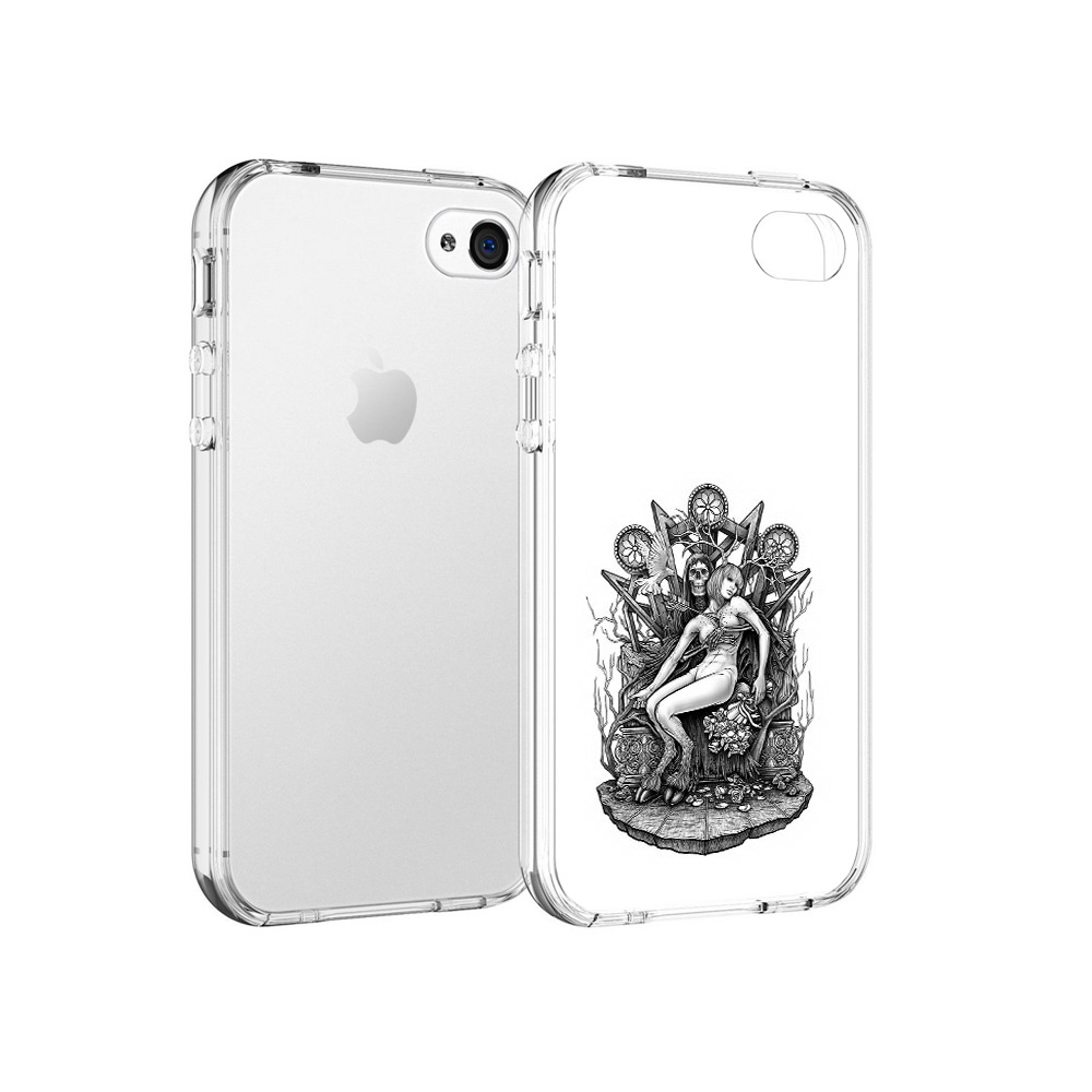

Чехол MyPads Tocco для Apple iPhone 4 девушка на троне, Прозрачный, Tocco