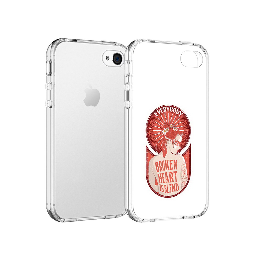 

Чехол MyPads Tocco для Apple iPhone 4 девушка разбитое сердце, Прозрачный, Tocco