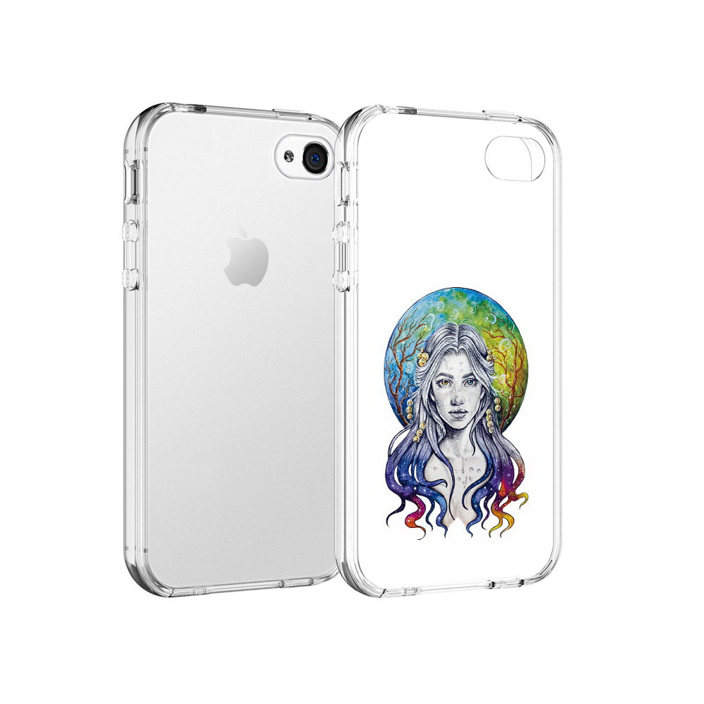 

Чехол MyPads Tocco для Apple iPhone 4 девушка с красивыми волосами, Прозрачный, Tocco