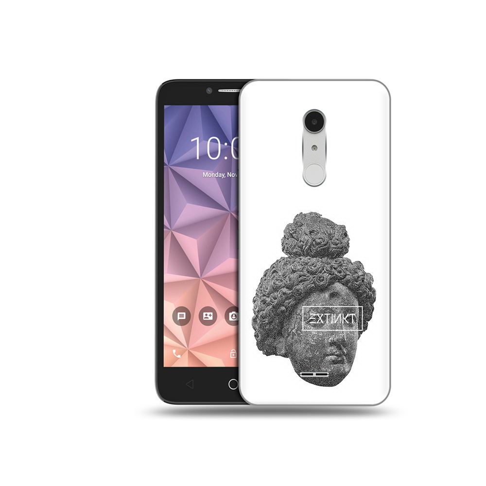 

Чехол MyPads Tocco для Alcatel A3 XL каменное лицо девушки, Прозрачный, Tocco