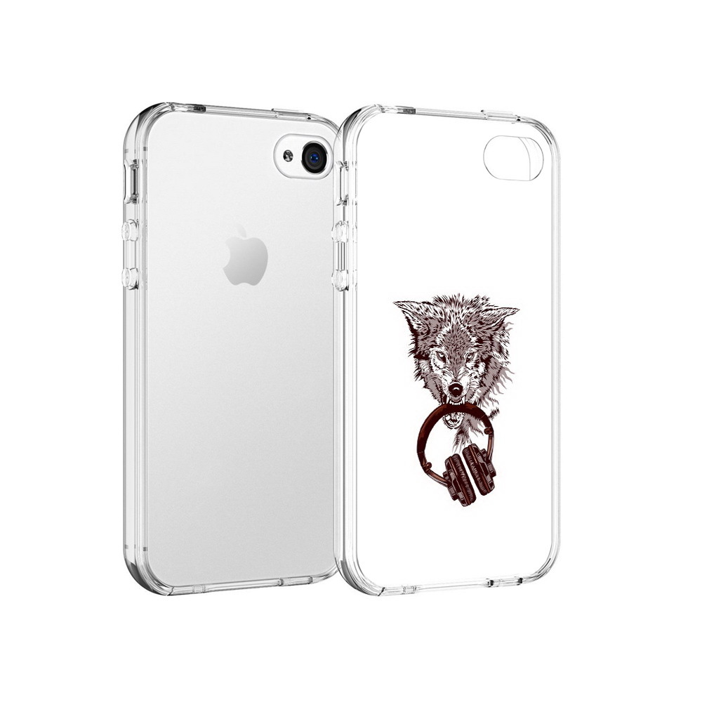 

Чехол MyPads Tocco для Apple iPhone 4 дикий волк, Прозрачный, Tocco